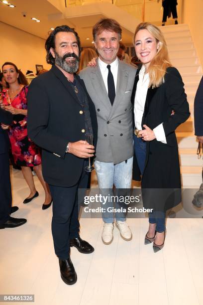 Painter, artist Mauro Bergonzoli and his partner Princess Franziska Fugger von Babenhausen and Fashion designer, founder and president Brunello...