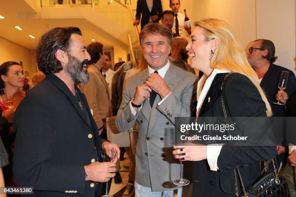 Painter, artist Mauro Bergonzoli and his partner Princess Franziska Fugger von Babenhausen and Fashion designer, founder and president Brunello...