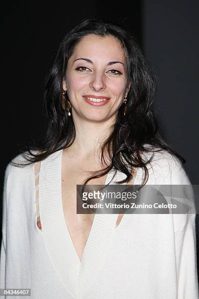 Beatrice Carbone attends the Salvatore Ferragamo show as part of Milan Fashion Week Autumn/Winter 2009 Menswear on January 18, 2009 in Milan, Italy.