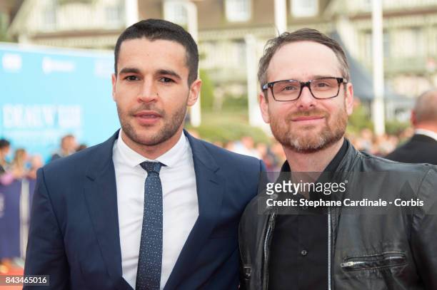 Actor Christopher Abbott and Canadian director Jamie M. Dagg arrive for the screening of "The Music of Silence", during the 43rd Deauville American...