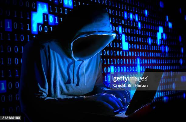 blue computer hack - cyber attack stock pictures, royalty-free photos & images