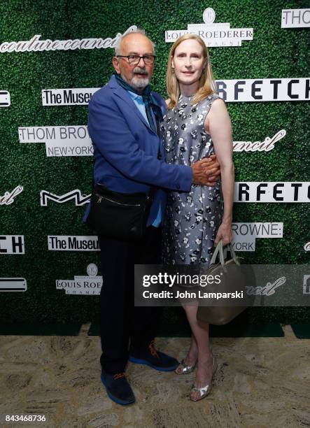 Photogrpaher Arthur Elgort and Carole Divet Harting attend 2017 Couture Council Award Luncheon honoring fashion Designer Thom Browne at David H. Koch...