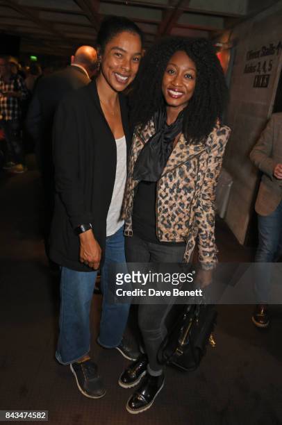 Sophie Okonedo and Beverley Knight attend the press night performance of "Follies" at The National Theatre on September 6, 2017 in London, England.