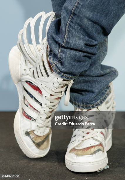 Actor Angel Caballero, sneakers detail, attends the 'Kenzo summer party' photocall at Royal Theatre on September 6, 2017 in Madrid, Spain.