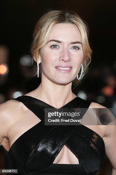 Kate Winslet attends the European Premiere of Revolutionary Road at the Odeon Leicester Square. On January 18, 2009 in London, England.