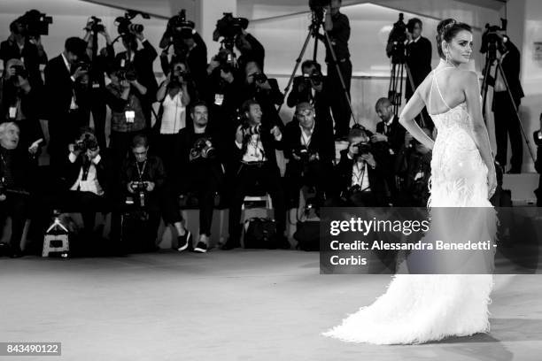 Penelope Cruz walks the red carpet ahead of the 'Loving Pablo' screening during the 74th Venice Film Festival at Sala Grande on September 6, 2017 in...