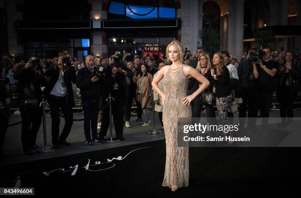 Jennifer Lawrence attends the 'Mother!' UK premiere at Odeon Leicester Square on September 6, 2017 in London, England.