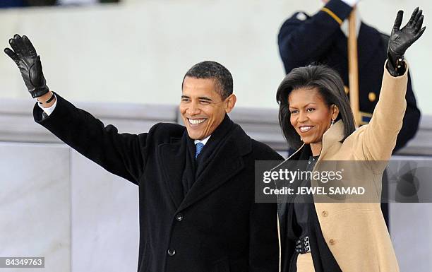 President-elect Barack Obama and his wife Michelle arrive at the 'We Are One" concert, one of the events of Obama's inauguration celebrations, at the...