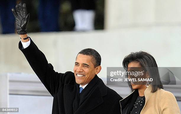 President-elect Barack Obama and his wife Michelle arrive at the 'We Are One" concert, one of the events of Obama's inauguration celebrations, at the...