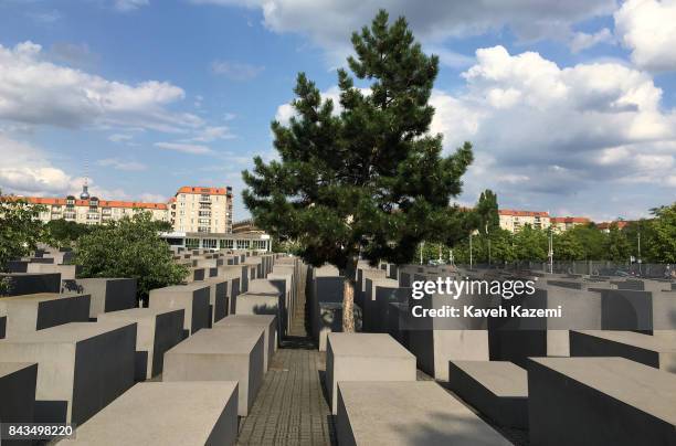 The general view of The Memorial to the Murdered Jews of Europe, also known as the Holocaust Memorial designed by architect Peter Eisenman and...