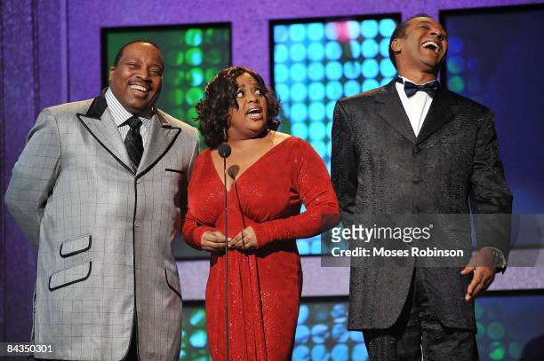Marvin Sapp, Sherri Shepherd and Clifton Davis attend the 24th annual Stellar Gospel Music awards at the Grand Ole Opry House on January 17, 2009 in...