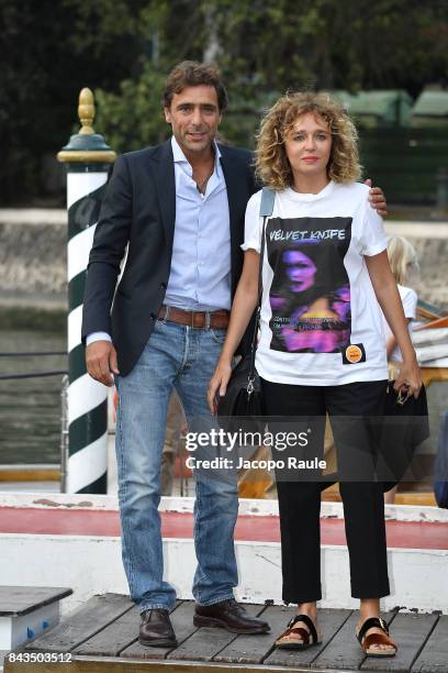 Adriano Giannini and Valeria Golino are seen during the 74th Venice Film Festival on September 6, 2017 in Venice, Italy.