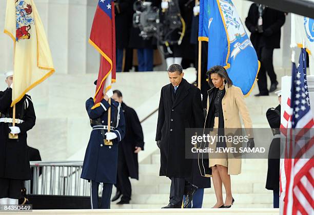 President-elect Barack Obama and his wife Michelle arrive at the 'We Are One" concert, one of the events of Obama's inauguration celebrations, at the...