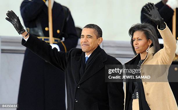 President-elect Barack Obama and his wife Michelle arrive at the 'We Are One" concert, one of the events of Obama's inauguration celebrations, at the...