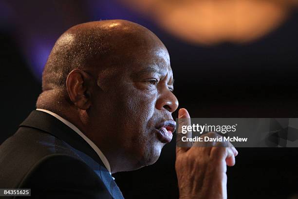 Rep. John Lewis speaks after receiving the Drum Major Award at the fourth annual Dr. Martin Luther King Jr. Commemoration and Realizing the Dream...