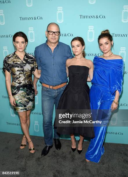 Riley Keough, Reed Krakoff, Zoey Deutch, and Ana de Armas attend the Tiffany & Co. Fragrance launch event on September 6, 2017 in New York City.