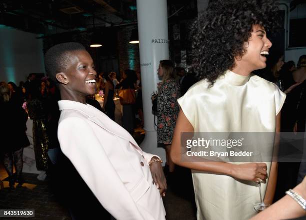 Achok Majak and Imaan Hammam attend the Tiffany & Co. Fragrance launch event on September 6, 2017 in New York City.