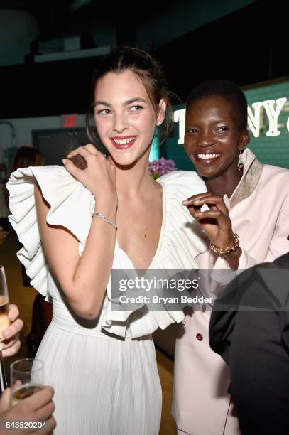 Vittoria Ceretti and Achok Majak attend the Tiffany & Co. Fragrance launch event on September 6, 2017 in New York City.