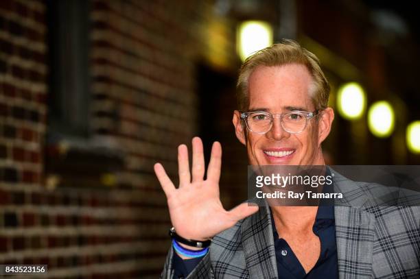 Sportscaster Joe Buck enters the "The Late Show With Stephen Colbert" taping at the Ed Sullivan Theater on September 06, 2017 in New York City.