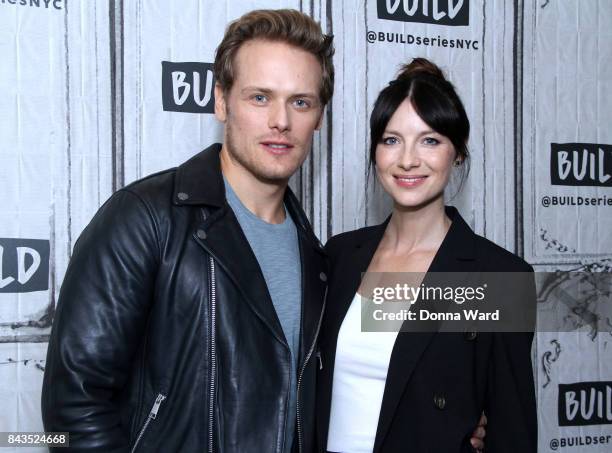 Sam Heughan and Caitriona Balfe appear to promote "Outlander" during the BUILD Series at Build Studio on September 6, 2017 in New York City.