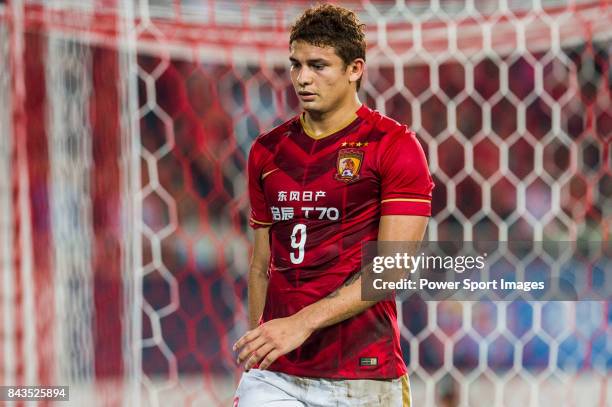 Guangzhou Evergrande forward Elkeson De Oliveira Cardoso reacts during the AFC Champions League 2015 Group Stage H match between Guangzhou Evergrande...