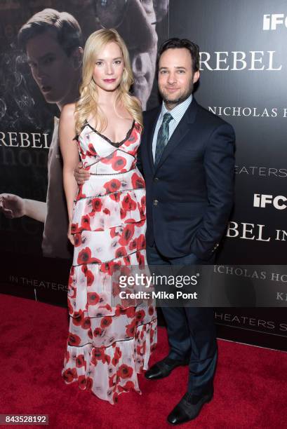 Caitlin Mehner and Danny Strong attend the "Rebel in the Rye" New York Premiere at Metrograph on September 6, 2017 in New York City.