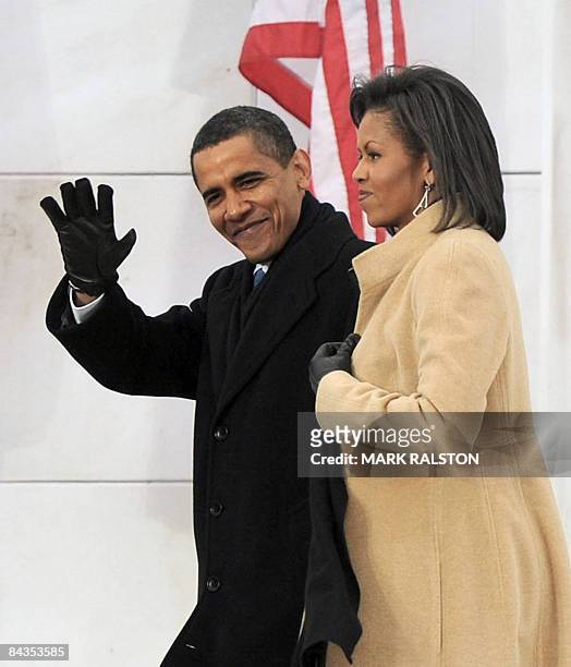 President-elect Barack Obama and his wife Michelle arrive at the 'We Are One" concert, one of the events of Obama's inauguration celebrations, at the...