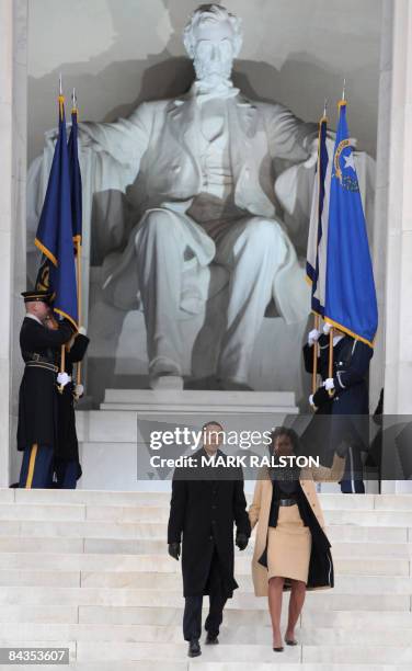 President-elect Barack Obama and his wife Michelle arrive at the 'We Are One" concert, one of the events of Obama's inauguration celebrations, at the...