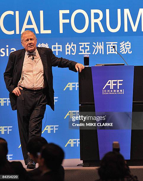 Investment guru Jim Rogers, chairman of Rogers Holdings, speaks at the Asian Financial Forum in Hong Kong on January 19, 2009. The Asian Financial...