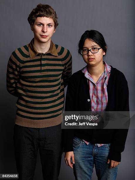 Actor Michael Cera and actress/comedian Charlyne Yi pose for a portrait during the 2009 Sundance Film Festival held at the Film Lounge Media Center...