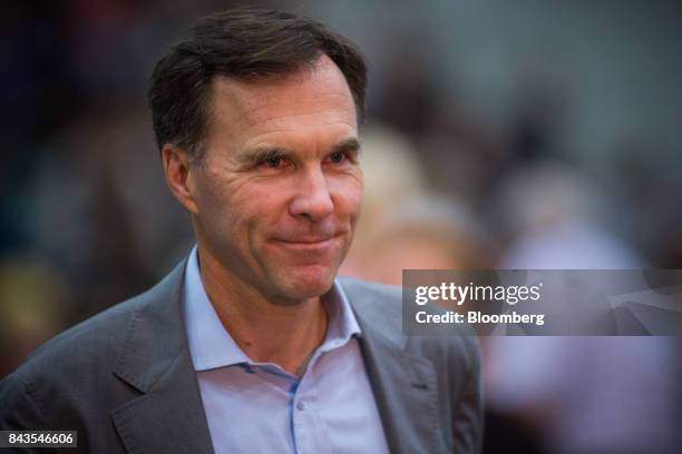 Bill Morneau, Canada's finance minister, attends a town hall meeting at the University of British Columbia Okanagan campus during the Federal Liberal...