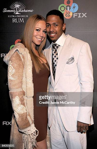 Actors/singers Mariah Carey and Nick Cannon attend the AXE Fix Nightclub on January 17th, 2009 in Park City, Utah.