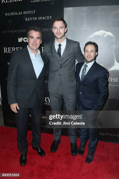 Brian d'Arcy James, Nicholas Hoult and Danny Strong attend "Rebel in the Rye" screening and after party hosted by Jean Shafiroff and IFC Films at...