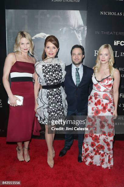 Jennifer Morrison, Jean Shafiroff, Danny Strong and Caitlin Mehner attend "Rebel in the Rye" screening and after party hosted by Jean Shafiroff and...
