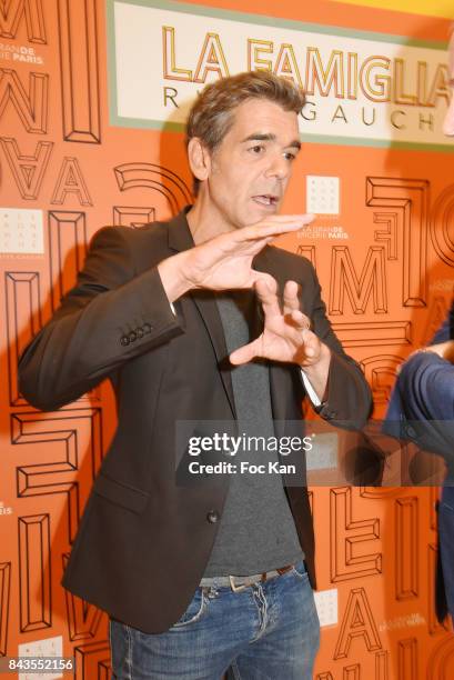 Presenter Xavier de Moulins attend La Famiglia Exhibition Preview Cocktail at Le Bon Marche on September 6, 2017 in Paris, France.