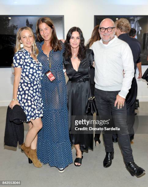 Jennifer Meyer, Lyndie Benson, Courteney Cox and celebrity floral and fragrance designer Eric Buterbaugh attend the private opening of Sascha von...