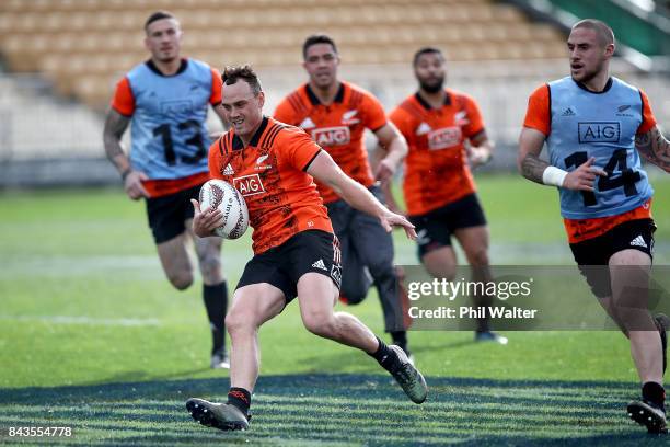 Israel Dagg of the All Blacks during the New Zealand All Blacks training session at Yarrow Stadium on September 7, 2017 in New Plymouth, New Zealand.