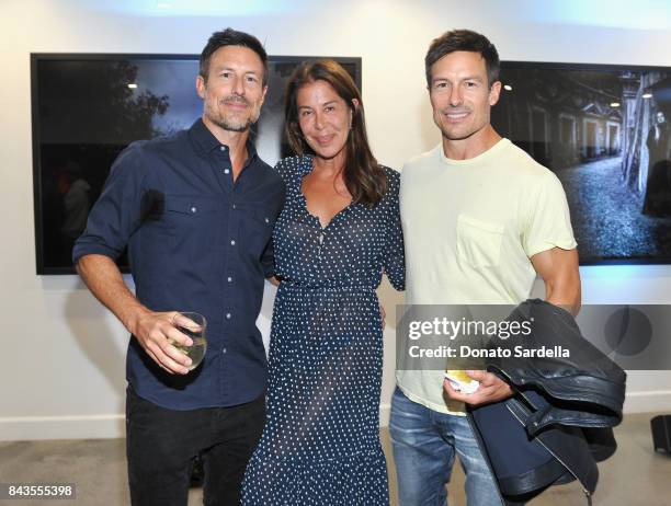 Drew Riker, Lyndie Benson, Derek Riker and celebrity floral and fragrance designer Eric Buterbaugh attend the private opening of Sascha von Bismarck...