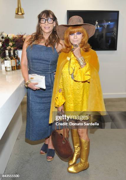 Jacqui Getty, Linda Ramone and celebrity floral and fragrance designer Eric Buterbaugh attend the private opening of Sascha von Bismarck debut...