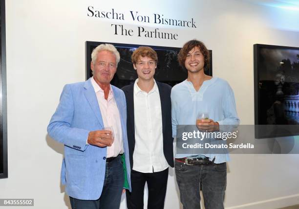 Leopold von Bismarck, Photographer Sascha von Bismarck, Tassilo von Bismarck and celebrity floral and fragrance designer Eric Buterbaugh attend the...