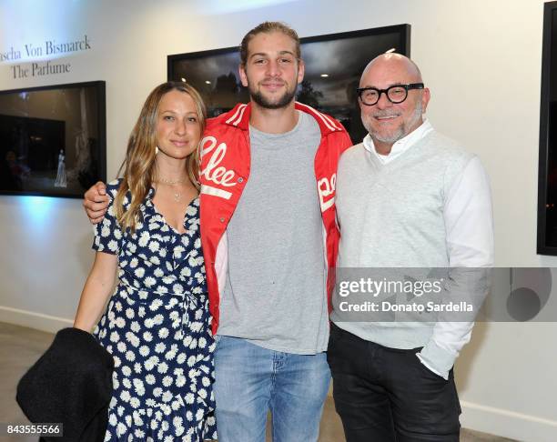 Jennifer Meyer, Eli Meyer and celebrity floral and fragrance designer Eric Buterbaugh attend the private opening of Sascha von Bismarck debut...