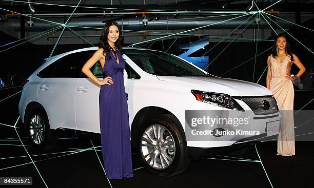 450h" of Lexus is on display at "Lexus RX Museum" Media Preview at Aomi Minami-futo Park on January 19, 2009 in Tokyo, Japan. Lexus RX models, fully...