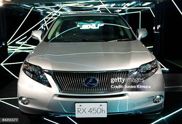 450h" of Lexus is on display at "Lexus RX Museum" Media Preview at Aomi Minami-futo Park on January 19, 2009 in Tokyo, Japan. Lexus RX models, fully...