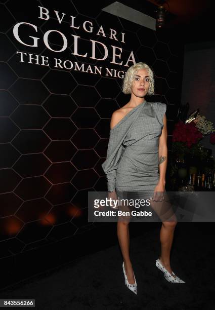 Stella Santana attends the Bulgari launch of new fragrance "Goldea, The Roman Night" on September 6, 2017 in the Brooklyn borough of New York City.