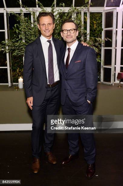 Tony Goldwyn and Christian Slater attend Esquire Celebrates September Issue's 'Mavericks of Style' Presented by Hugo Boss at Chateau Marmont on...