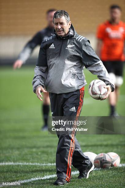 All Black assistant coach Wayne Smith during the New Zealand All Blacks training session at Yarrow Stadium on September 7, 2017 in New Plymouth, New...