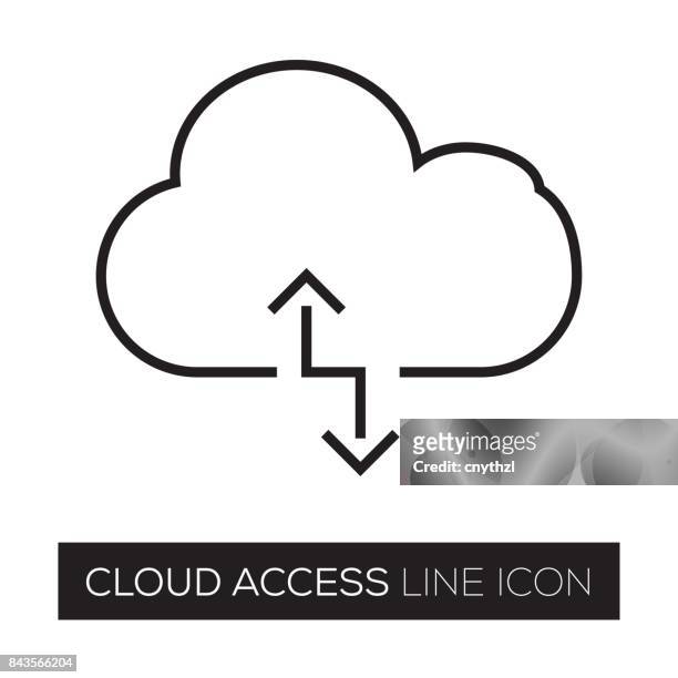 cloud access line icon - sponsorship brochure stock illustrations