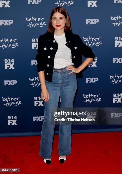 Aya Cash attends the premiere of FX's 'Better Things' season 2 at Pacific Design Center on September 6, 2017 in West Hollywood, California.
