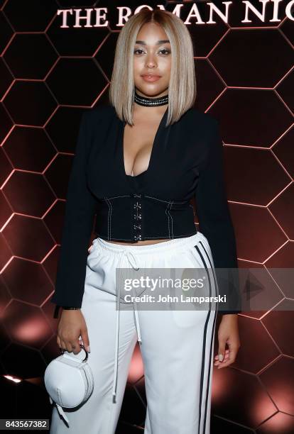 Jordyn Woods attends Bulgari "Goldea The Roman Night" fragrance launch party at 1 Hotel Brooklyn Bridge on September 6, 2017 in the Brooklyn borough...