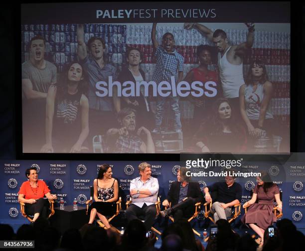 Moderator Stacey Wilson Hunt, actress Emmy Rossum, executive producer/writer John Wells and actors William H. Macy, Jeremy Allen White and Emma...